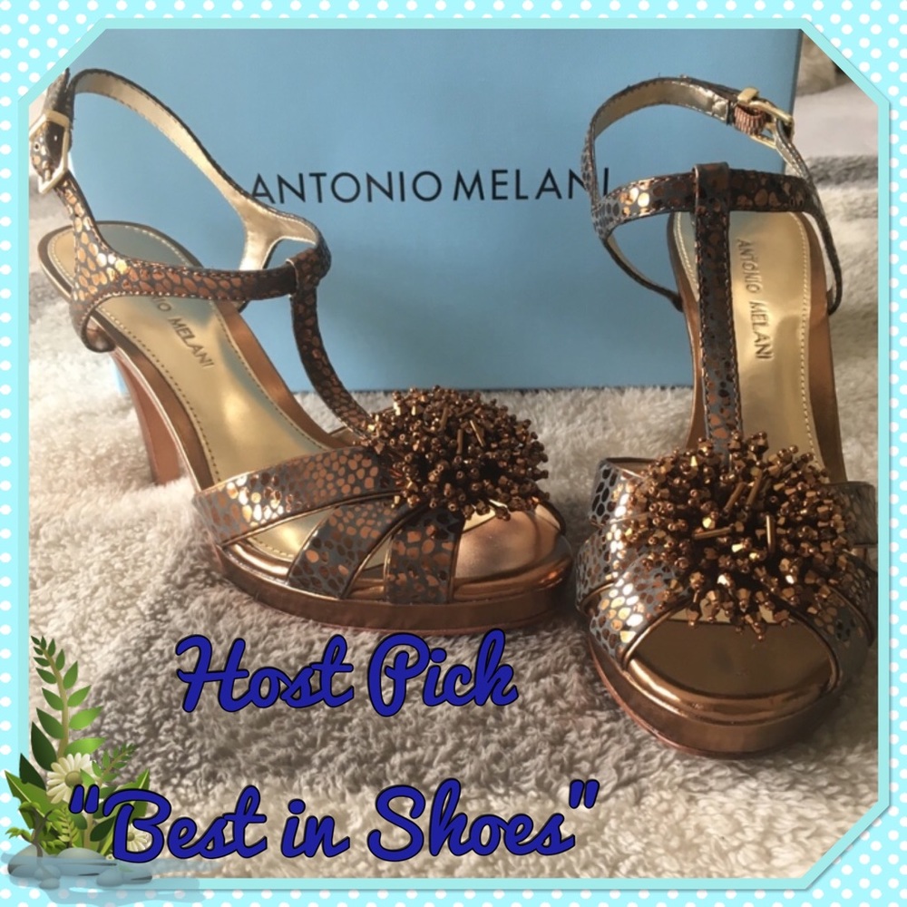 NIB Antonio Melani strappy copper gold sandals 👡